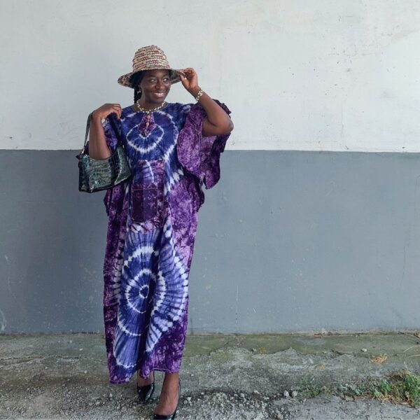 Boubou Indigo L-XL - Robe africaine – Image 2